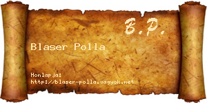 Blaser Polla névjegykártya